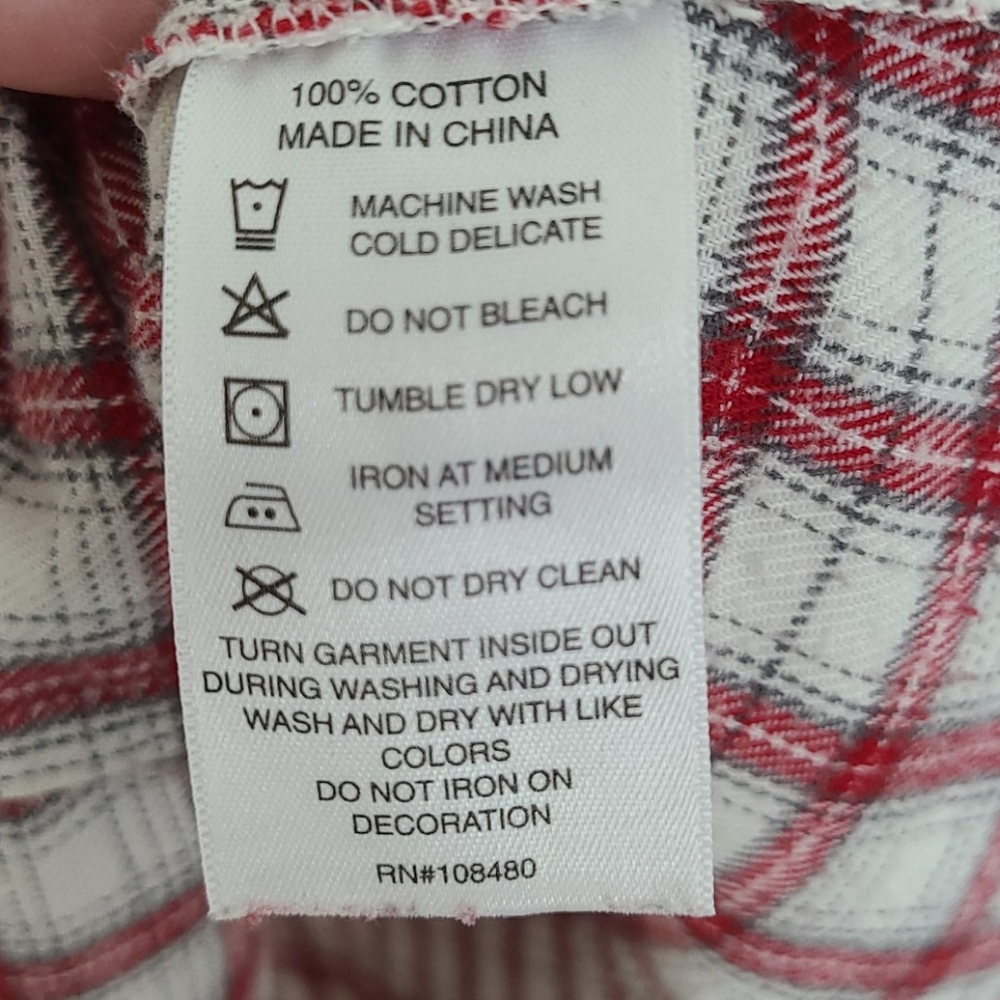 Levi's Top Long Sleeve Snap Button-Down Plaid Red Size Medium - Picture 12 of 12